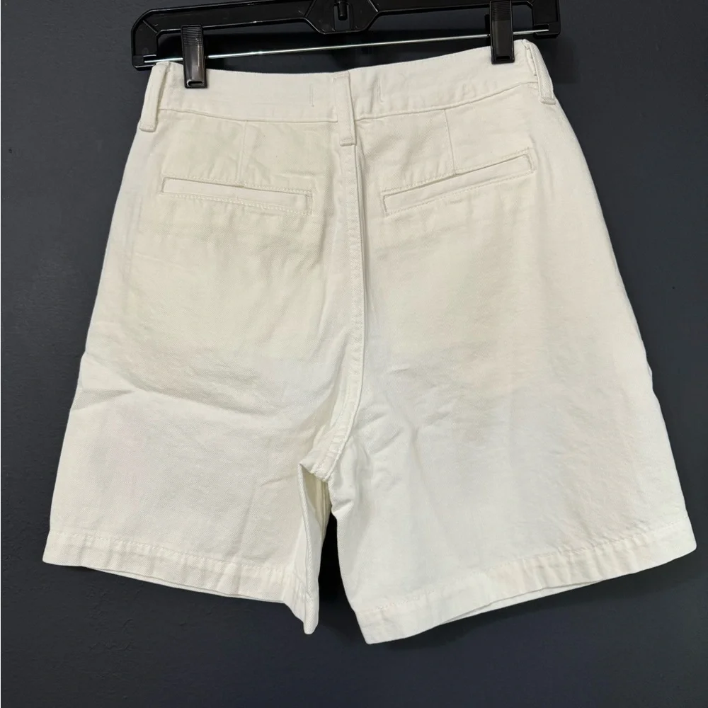 Madewell White Denim Harlow Pleated Shorts NWT